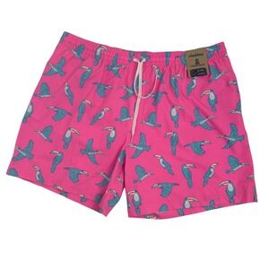 Chubbies The Toucan Do It's Swim Trunks Classic 5.5" Inseam Hot Pink Men XXL NWT